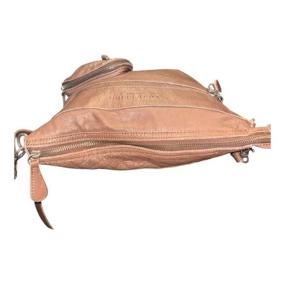 Liebeskind Berlin Soft Leather Crossbody Bag Camel Tan Multi-Pocket P12 - Picture 4 of 11